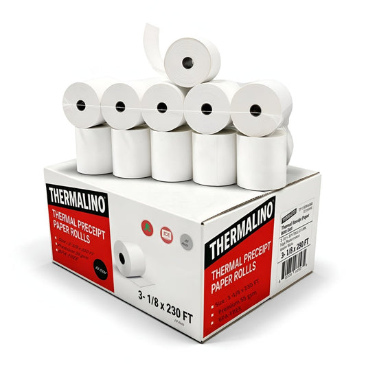 3 - 1/8″x230′ POS Paper - 20 Rolls - 2 1/4" x 50' Thermal Receipt Paper Rolls BPA Free).